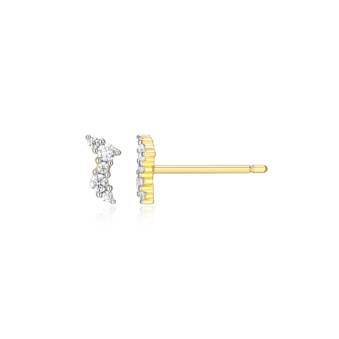 Lab Created Diamond Scatter Stud Earrings in 14k Yellow Gold Plated Sterling Silver