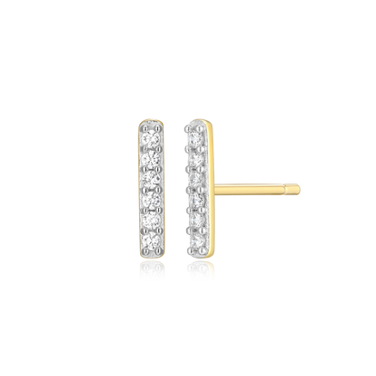 Bar Stud Earrings in 14k Yellow Gold Plated Sterling Silver | M by Monte Luna