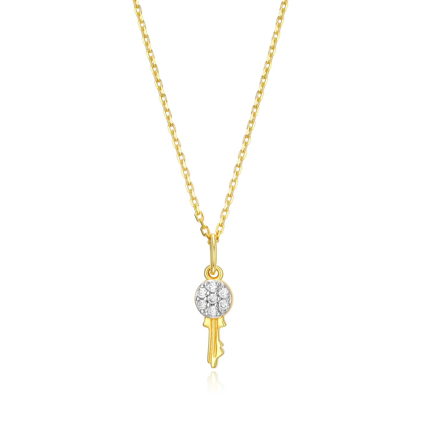 Latchkey Pendant Necklace in 14k Yellow Gold Plated Sterling Silver