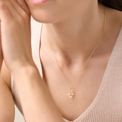 Airplane Pendant Necklace in 14k Yellow Gold Plated Sterling Silver | M by Monte Luna
