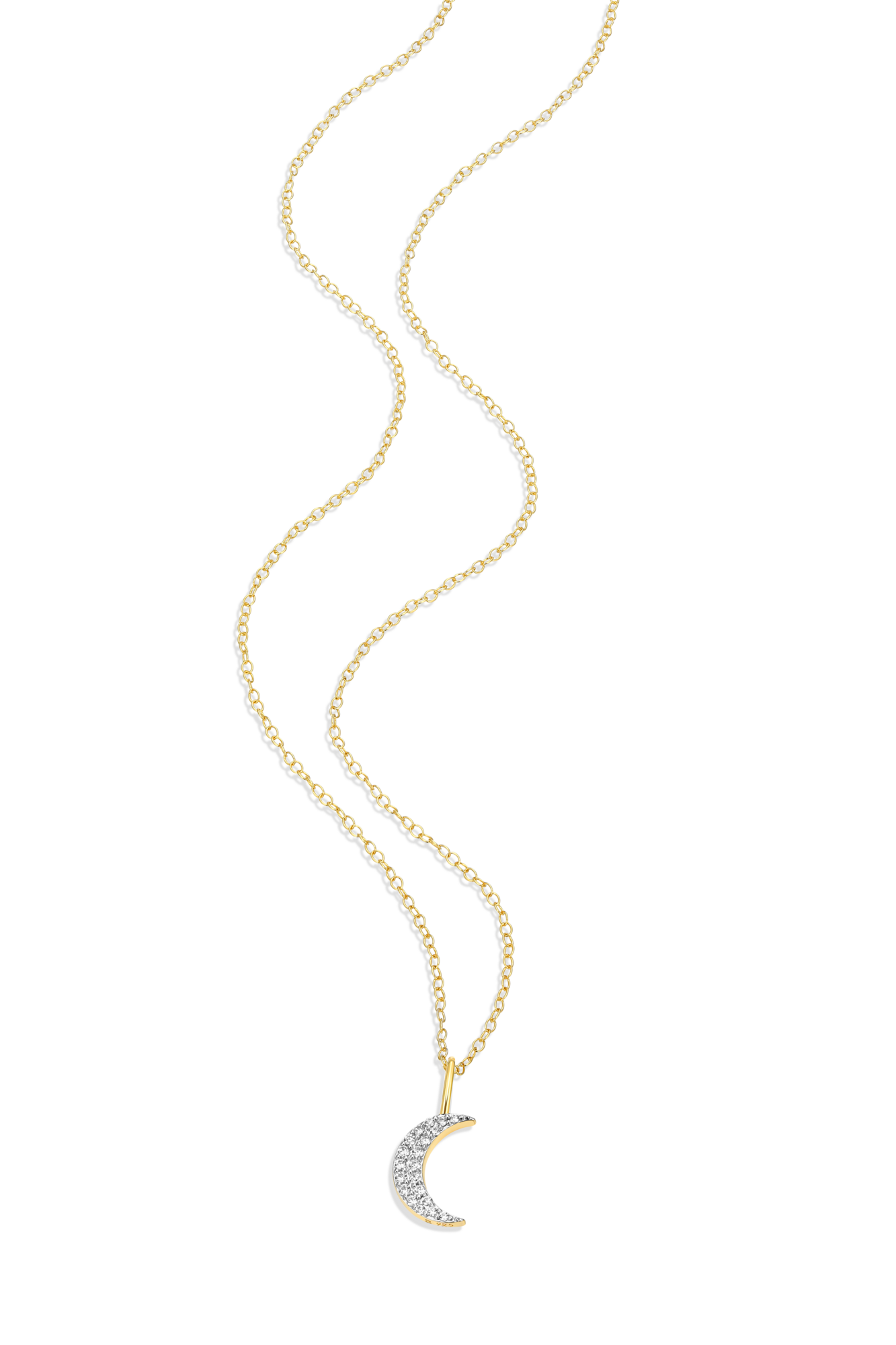 Crescent Pendant Necklace in 14k Yellow Gold Plated Sterling Silver