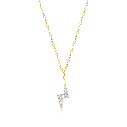 Lighting Pendant Necklace in 14k Yellow Gold Plated Sterling Silver