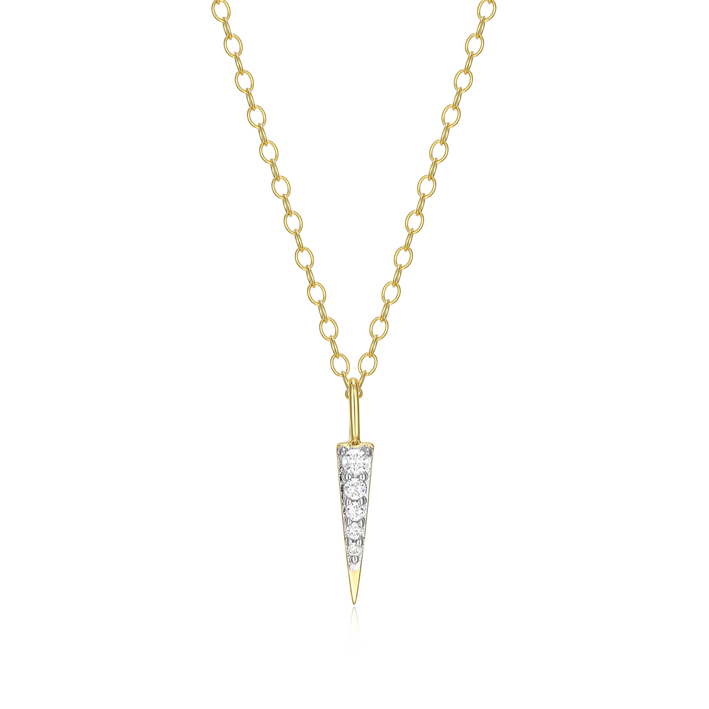 Pave Dagger Lab-Created Diamond Pendant Necklace in 14K Gold and Rhodium-Plated Sterling Silver | M by Monte Luna