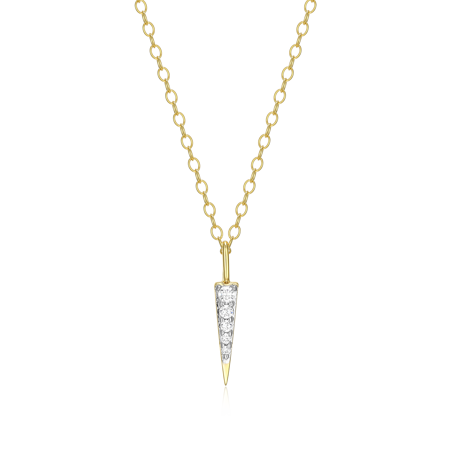 Pave Dagger Lab-Created Diamond Pendant Necklace in 14K Gold and Rhodium-Plated Sterling Silver | M by Monte Luna