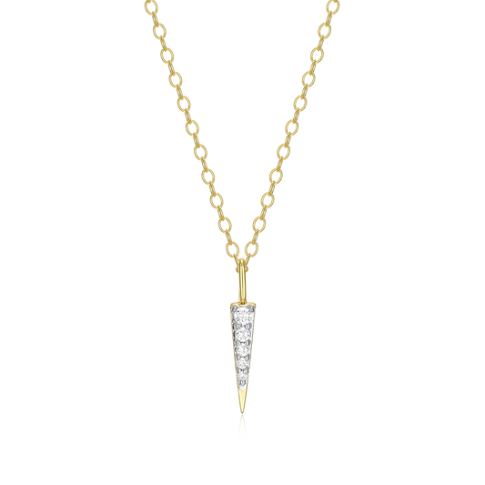 Pave Dagger Lab-Created Diamond Pendant Necklace in 14K Gold and Rhodium-Plated Sterling Silver | M by Monte Luna