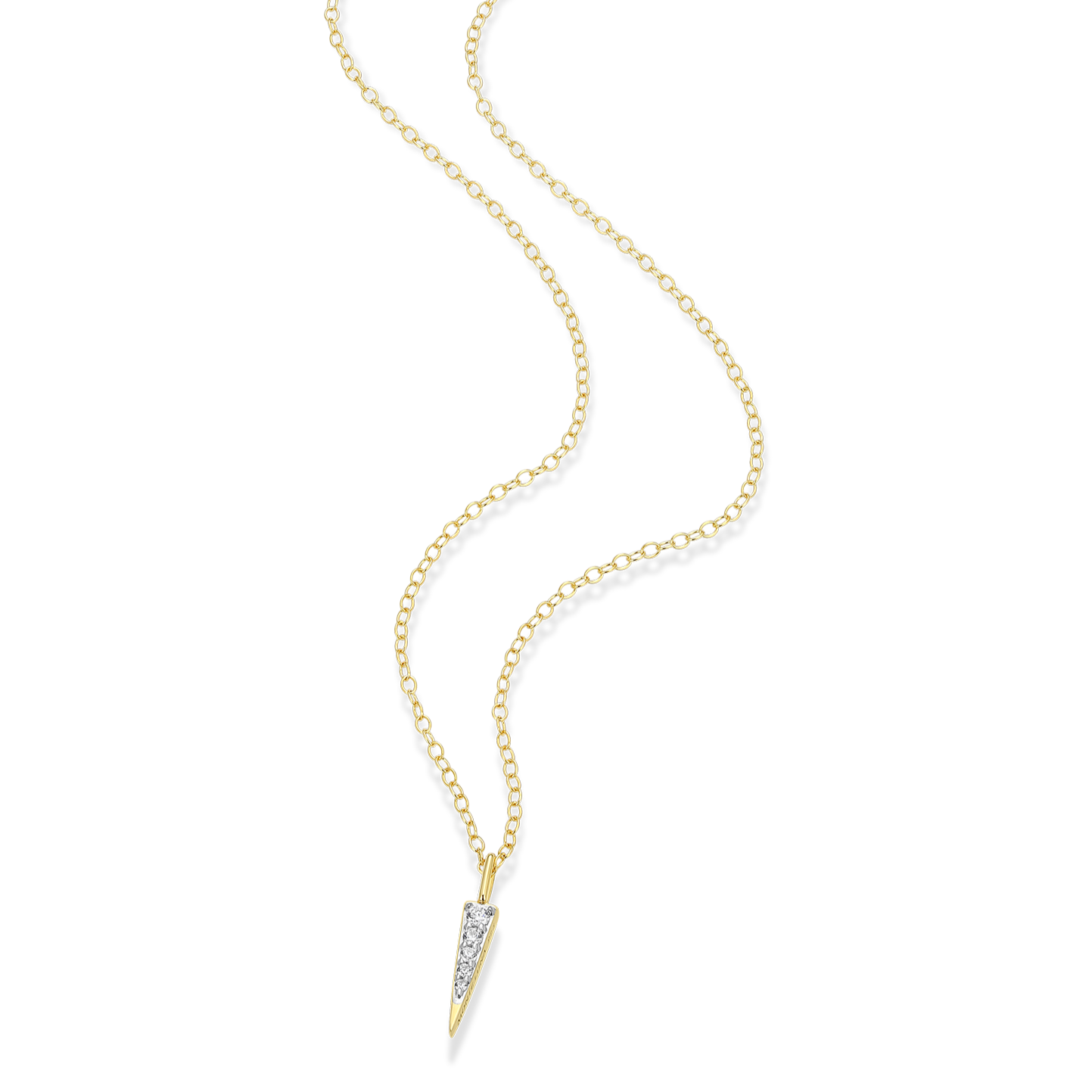 Pave Dagger Lab-Created Diamond Pendant Necklace in 14K Gold and Rhodium-Plated Sterling Silver | M by Monte Luna