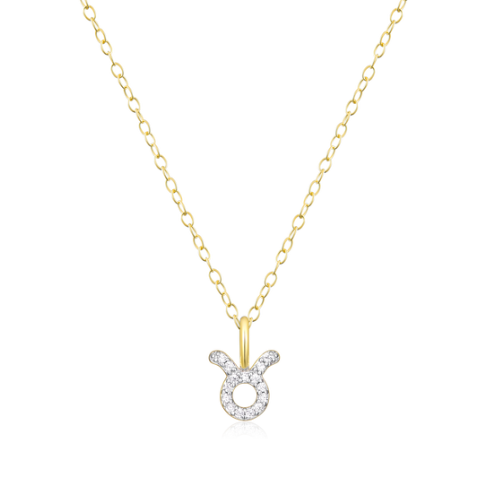 Taurus Pendant Necklace in 14K Yellow Gold Plated Sterling Silver