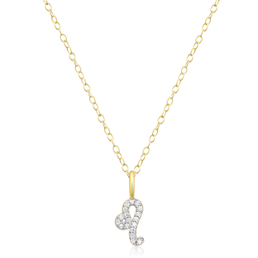 Leo Pendant Necklace in 14K Yellow Gold Plated Sterling Silver