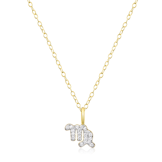 Virgo Pendant Necklace in 14K Yellow Gold Plated Sterling Silver