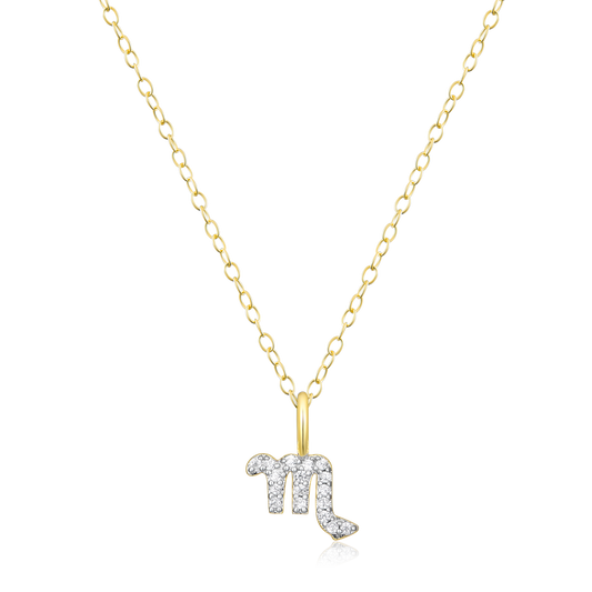 Scorpio Pendant Necklace in 14K Yellow Gold Plated Sterling Silver