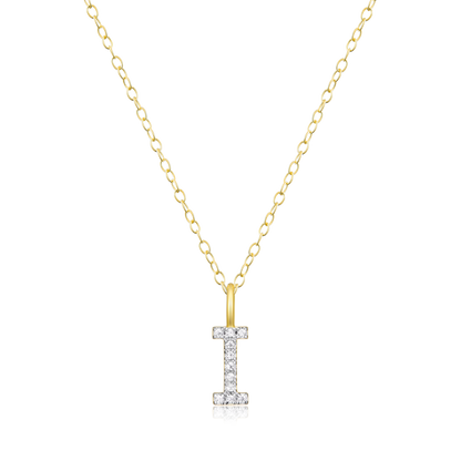 "I" Initial Pendant Necklace in 14K Yellow Gold Plated Sterling Silver | M by Monte Luna