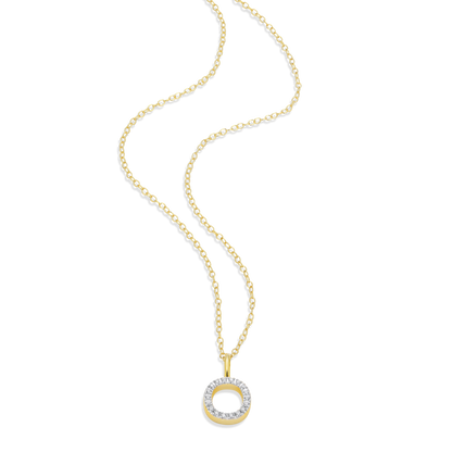 "O" Initial Pendant Necklace in 14K Yellow Gold Plated Sterling Silver | M by Monte Luna