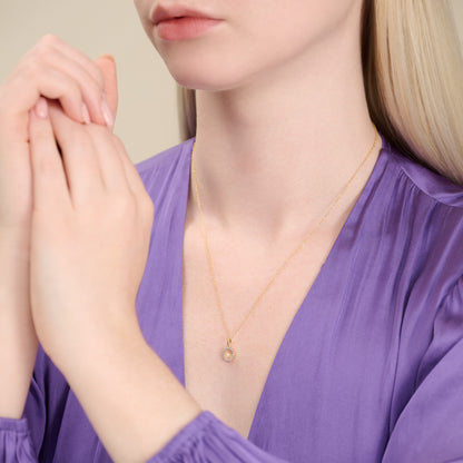 "O" Initial Pendant Necklace in 14K Yellow Gold Plated Sterling Silver | M by Monte Luna