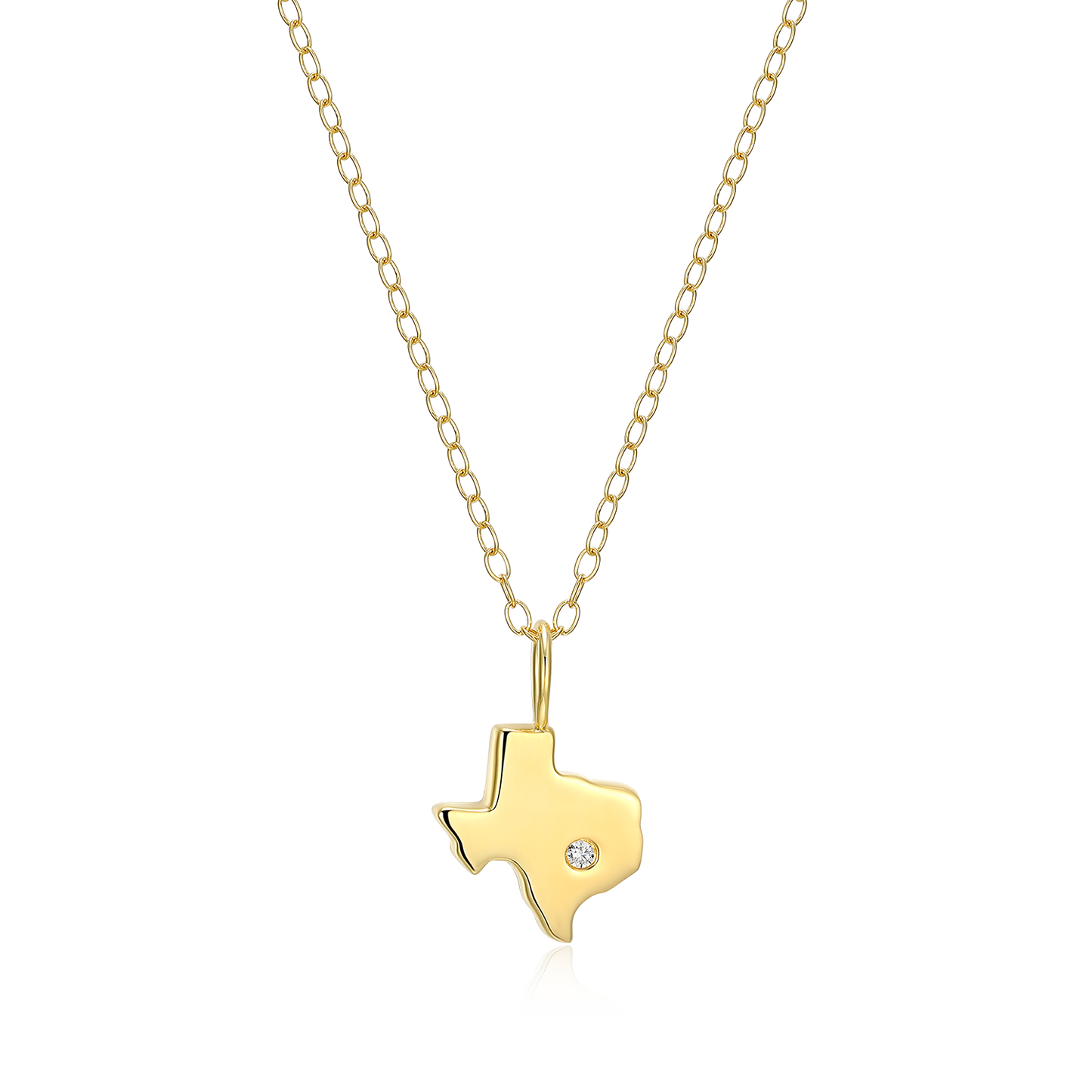 Texas State Lab-Created Diamond Pendant Necklace in 14K Gold-Plated Sterling Silver | M by Monte Luna