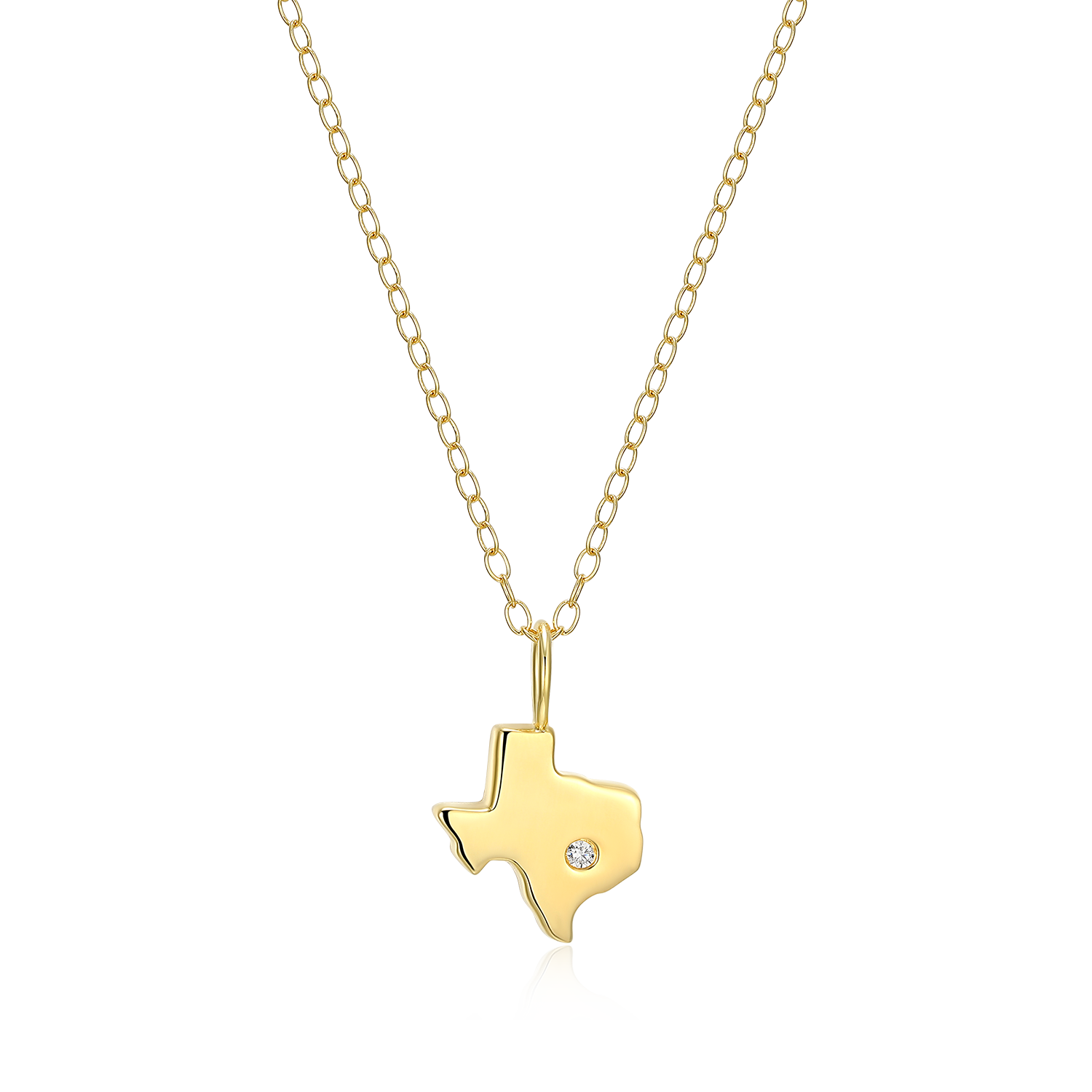 Texas State Lab-Created Diamond Pendant Necklace in 14K Gold-Plated Sterling Silver | M by Monte Luna