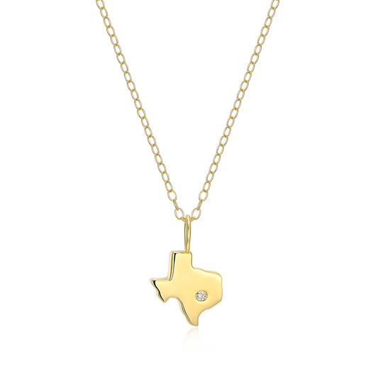 Texas State Lab-Created Diamond Pendant Necklace in 14K Gold-Plated Sterling Silver | M by Monte Luna