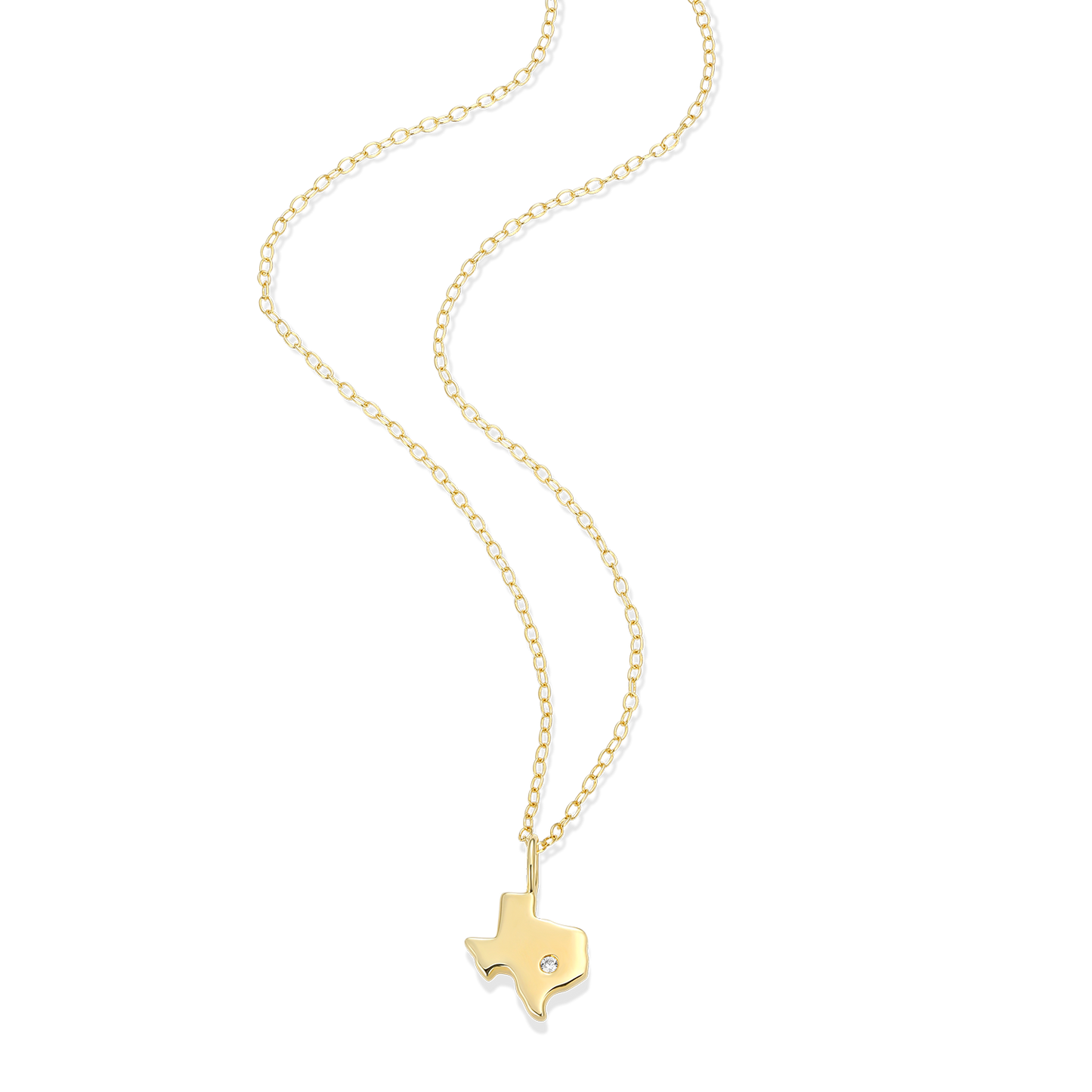 Texas State Lab-Created Diamond Pendant Necklace in 14K Gold-Plated Sterling Silver | M by Monte Luna