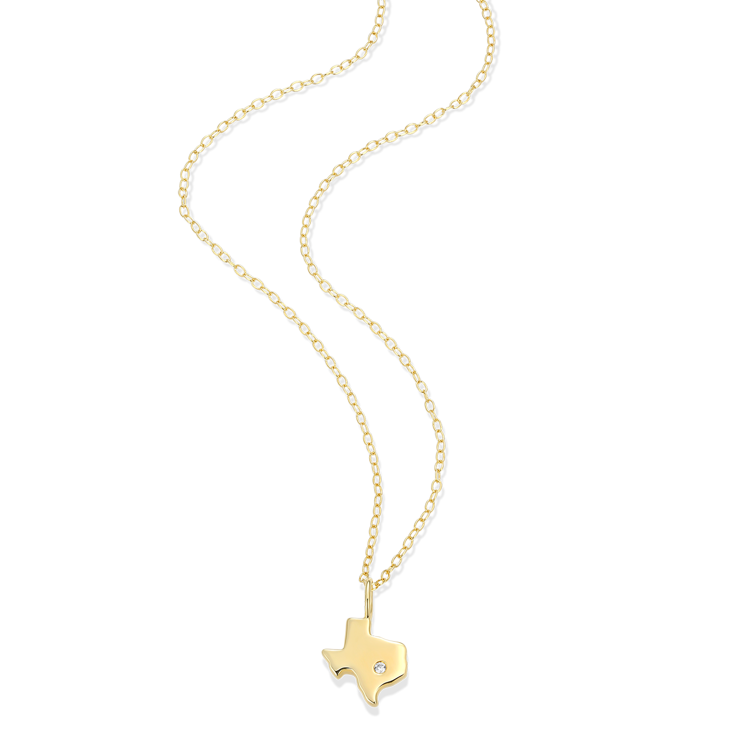 Texas State Lab-Created Diamond Pendant Necklace in 14K Gold-Plated Sterling Silver | M by Monte Luna