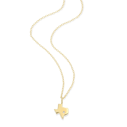 Texas State Lab-Created Diamond Pendant Necklace in 14K Gold-Plated Sterling Silver | M by Monte Luna