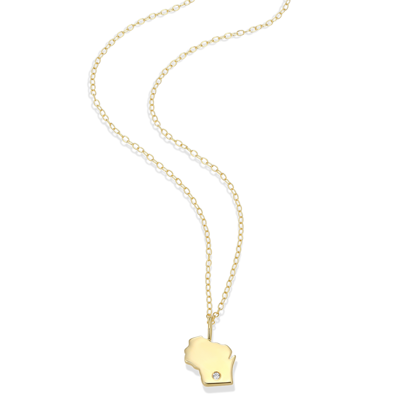 Wisconsin State Lab-Created Diamond Pendant Necklace in 14K Gold-Plated Sterling Silver | M by Monte Luna