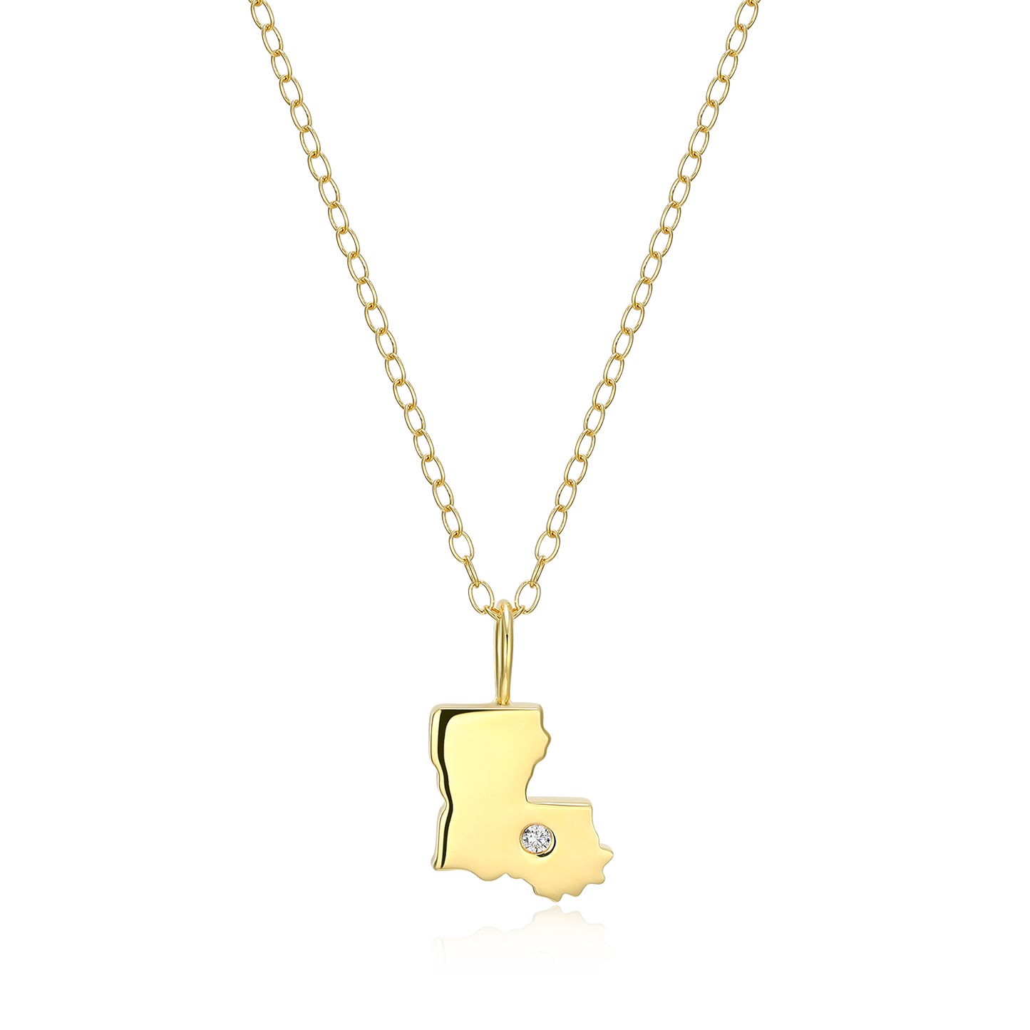 Louisiana State Lab-Created Diamond Pendant Necklace in 14K Gold-Plated Sterling Silver | M by Monte Luna