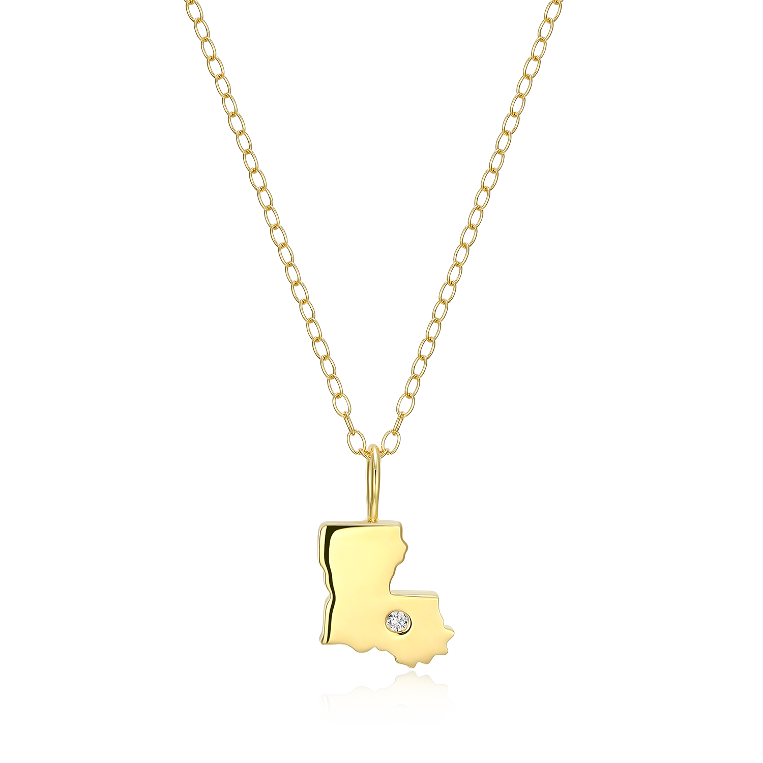 Louisiana State Lab-Created Diamond Pendant Necklace in 14K Gold-Plated Sterling Silver | M by Monte Luna