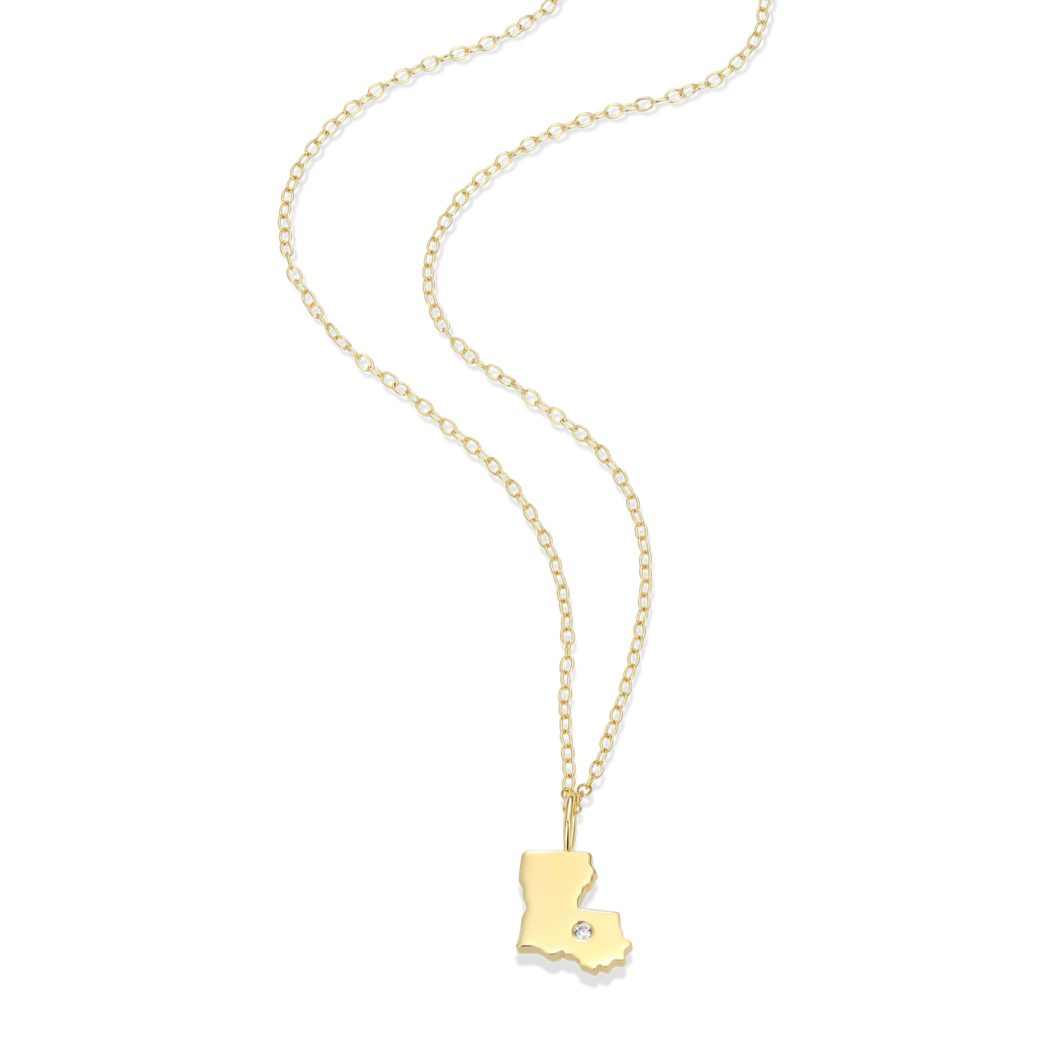 Louisiana State Lab-Created Diamond Pendant Necklace in 14K Gold-Plated Sterling Silver | M by Monte Luna